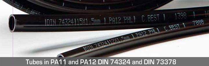 DIN74323、DIN74324、ISO7628、 PA11、PA12、PA10.12ブレーキ配管用 